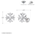 925 sterling silver stud earrings with diamonds, cruciferous earrings, short rod screws, earbone nails.