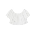 Sweet age-reducing bubble sleeve off-the-shoulder shirt