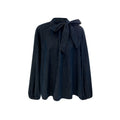 Stand-up collar loose and thin design denim shirt