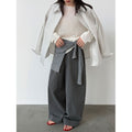 Korean slack pleated wide-leg pants women's 26 spring new high-waisted straight commuter casual pants