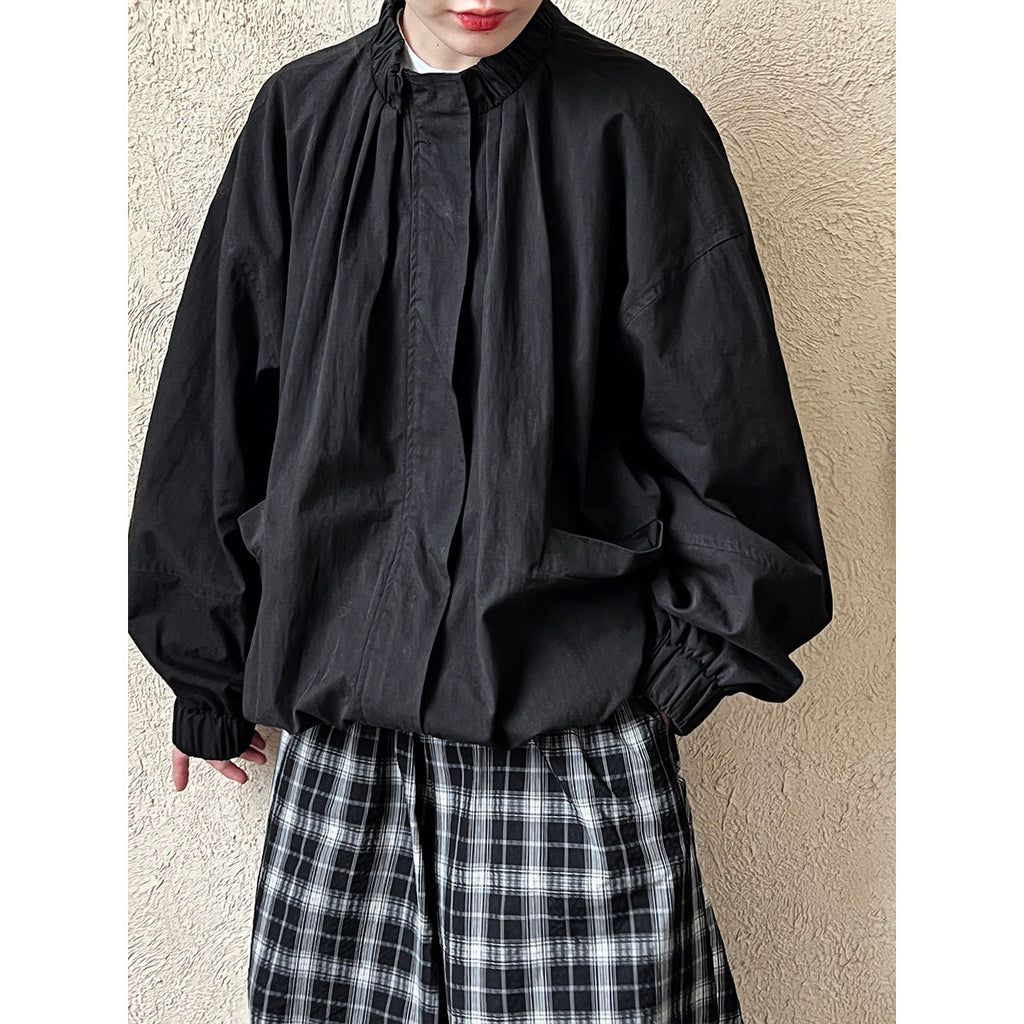 New rubber band stand-up collar sports silhouette jacket women