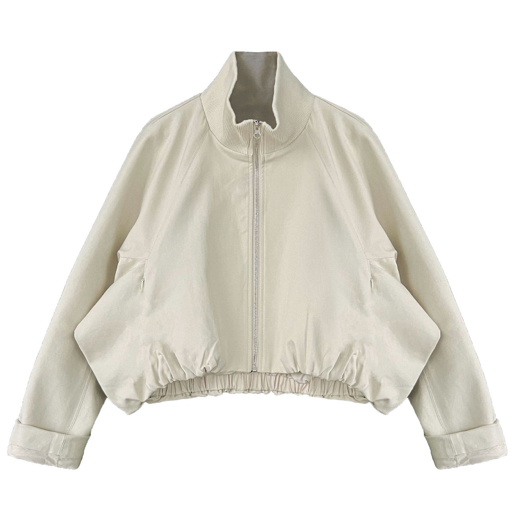Korean stand-up collar threaded splicing short jacket women's spring new thin splicing high-end jacket