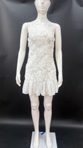 Women's summer new fashion ins wind chiffon short skirt three-dimensional flower splicing suspender dress