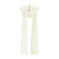 Winter worsted wool pit ribbed hooded integrated scarf