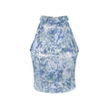 French Floral Halter Neck Slim Chiffon Vest
