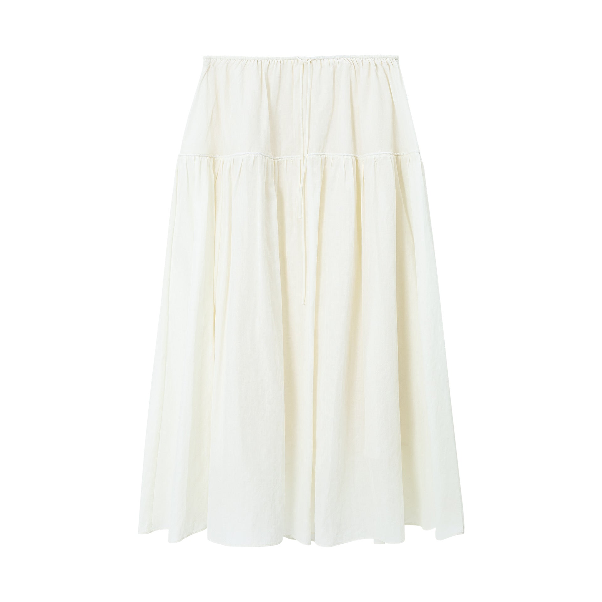 Summer new tencel cotton shrink pleated light skin-friendly large silhouette A-shaped umbrella skirt