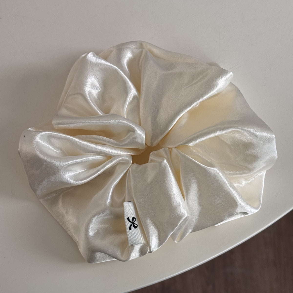Lazy wind large satin large intestine hair band women's high-end hair rope temperament solid color head flower head rope hair accessories