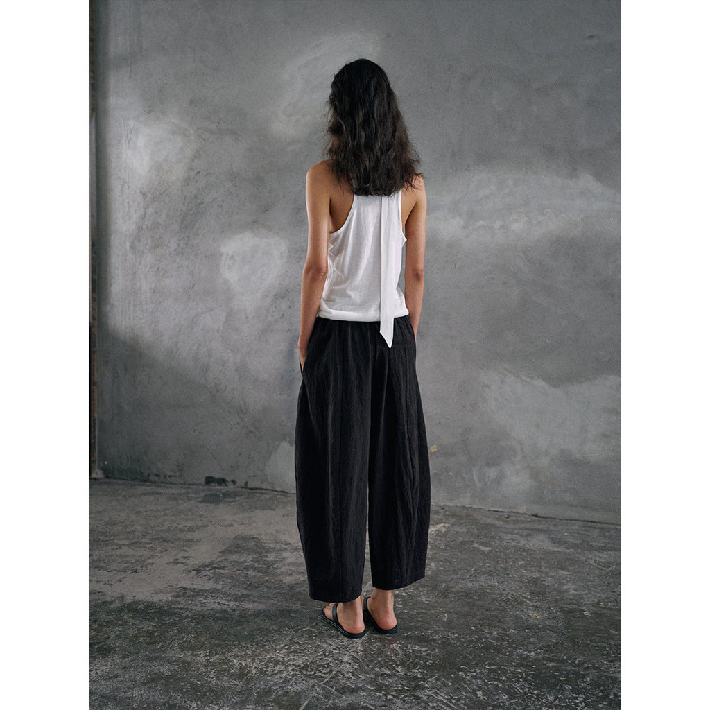 Tencel wool U-neck knitted vest, streamer slim commuter sleeveless top