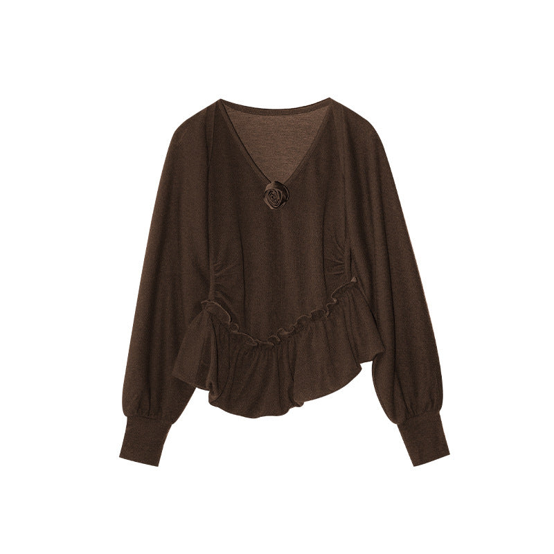Soft waxy knitted shawl vest two-piece sweater set