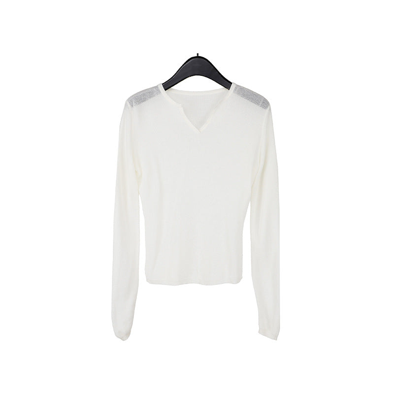 Relaxed Vacation V-Neck Knitted Blouse