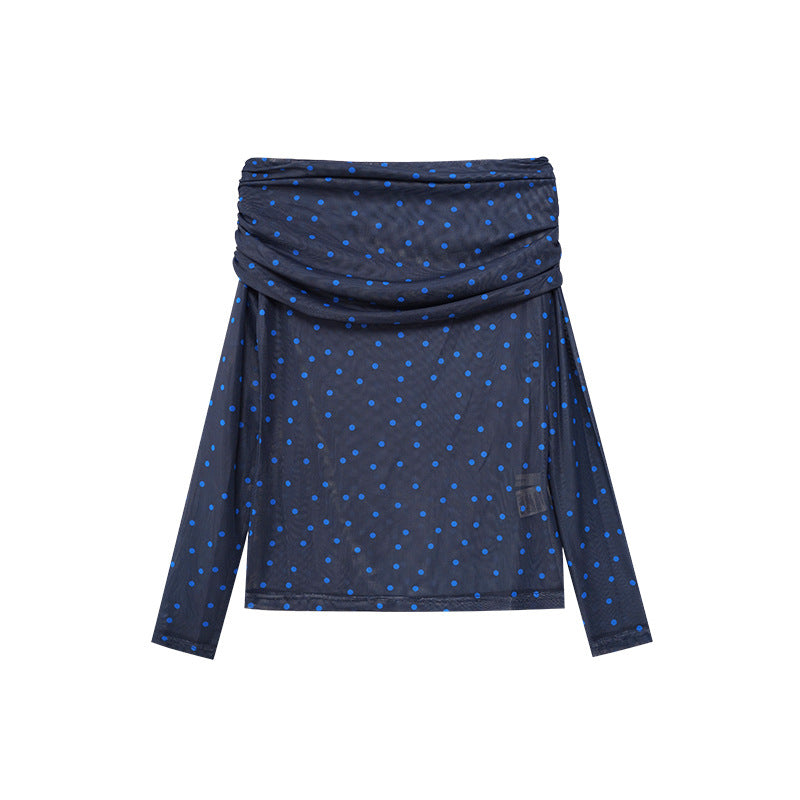 One Shoulder Polka Dot Top