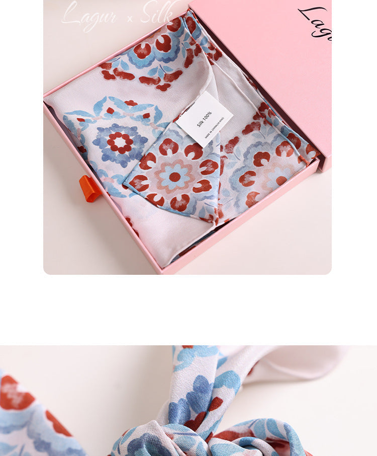 100% Mulberry Silk Square Scarf | Double Crepe 12mm Luxury Women's Scarf