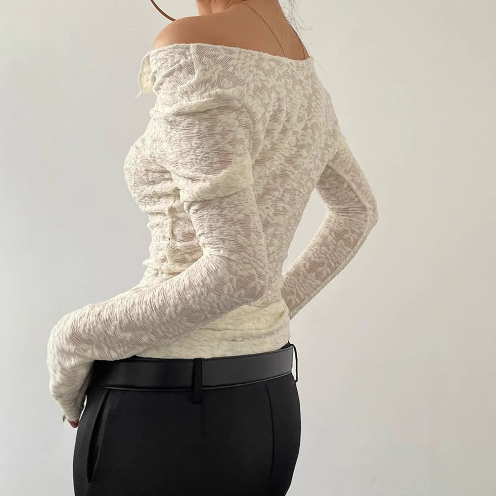 Spice Girl Pure Lace Top Light Breathable Long Sleeve Cardigan Fashion T-Shirt