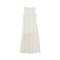 High Waist Lace Hem Fishtail Sleeveless Maxi Dress