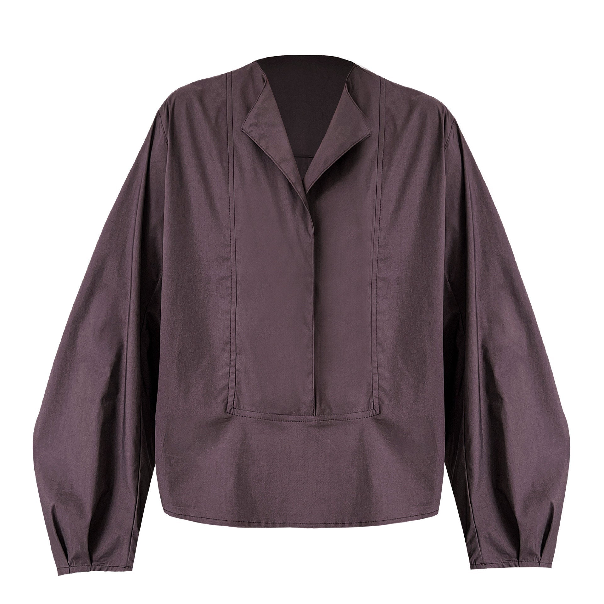 French high-end crew neck shirt women's autumn new loose and versatile lantern sleeve shirt top