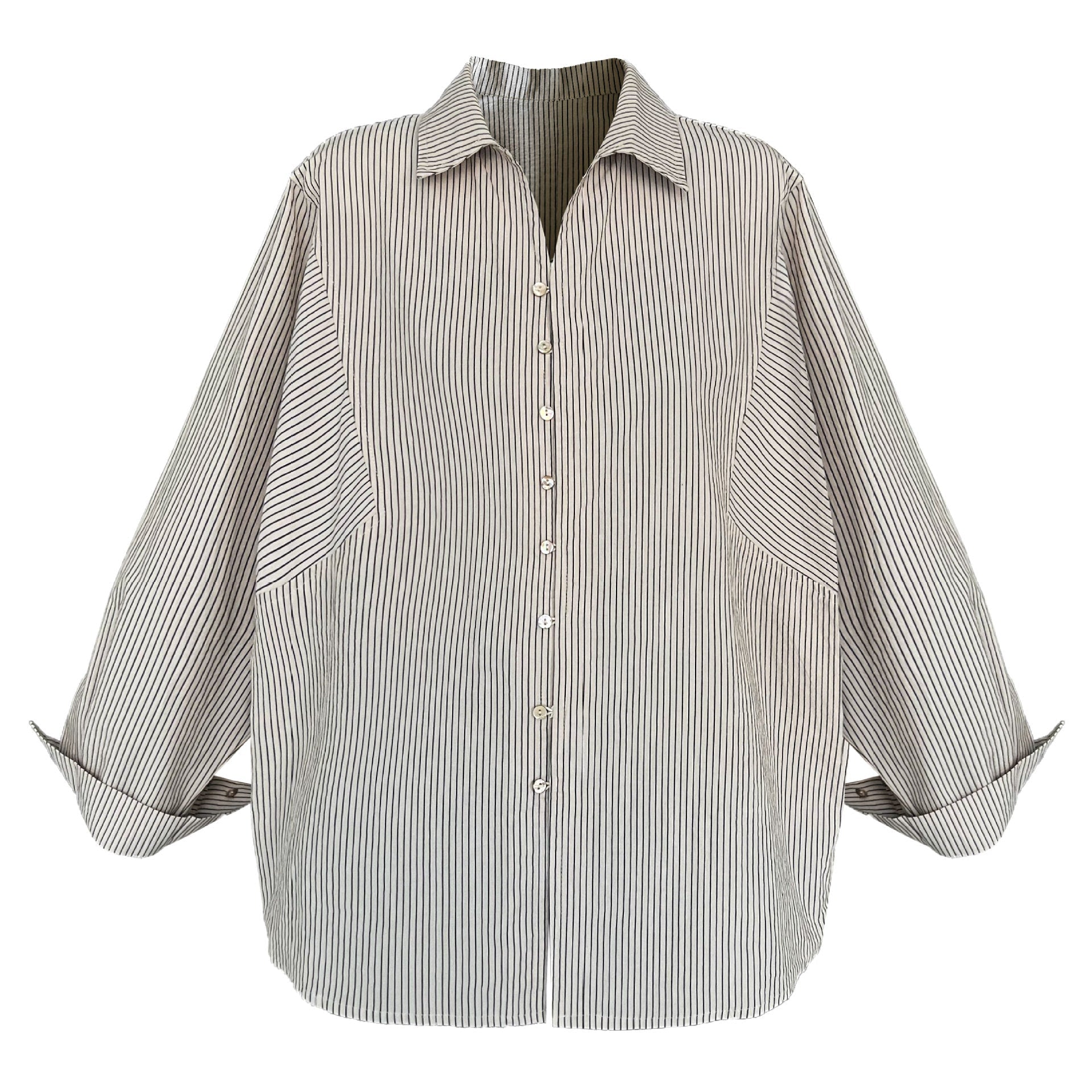 New temperament lapel versatile silhouette shirt