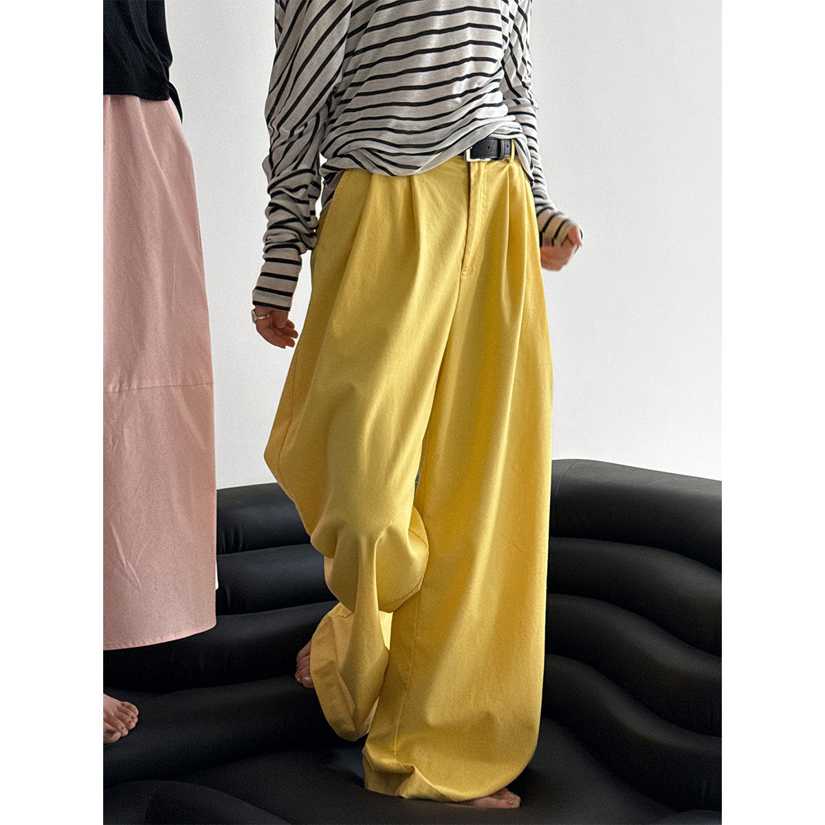 Korean version of wide-leg pants women's summer new drooping straight-leg pants loose casual mopping long pants 5115