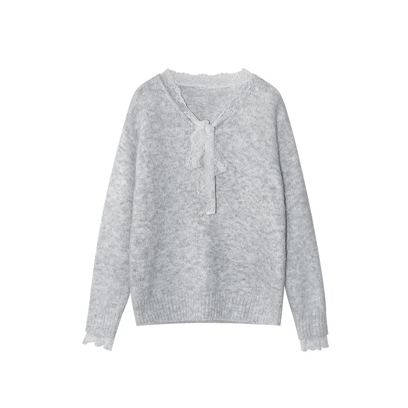 Sweet age-reducing lazy loose shoulder sleeve sweater