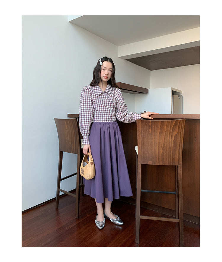 Gentle bow big swing umbrella skirt a-word skirt