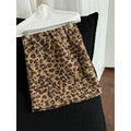 American retro design sense leopard print circle velvet hip skirt women's winter new slim skirt