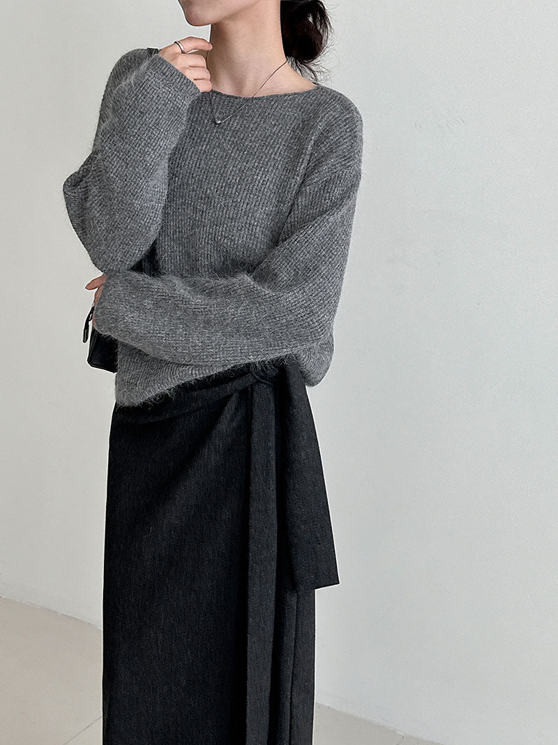 Temperament pleated high waist straps straight skirt women's autumn new velvet personalized design long skirt 1726