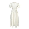 Satin dress women's waist temperament long dress