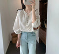 Thin Versatile French Seven-Sleeve Shirt