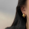 Premium sense metal mosquito coil disc loop earrings French ear clips can be worn without ear piercings, earrings are simple, fashionable and versatile