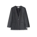 Fashion high-end v-neck lace lace blazer