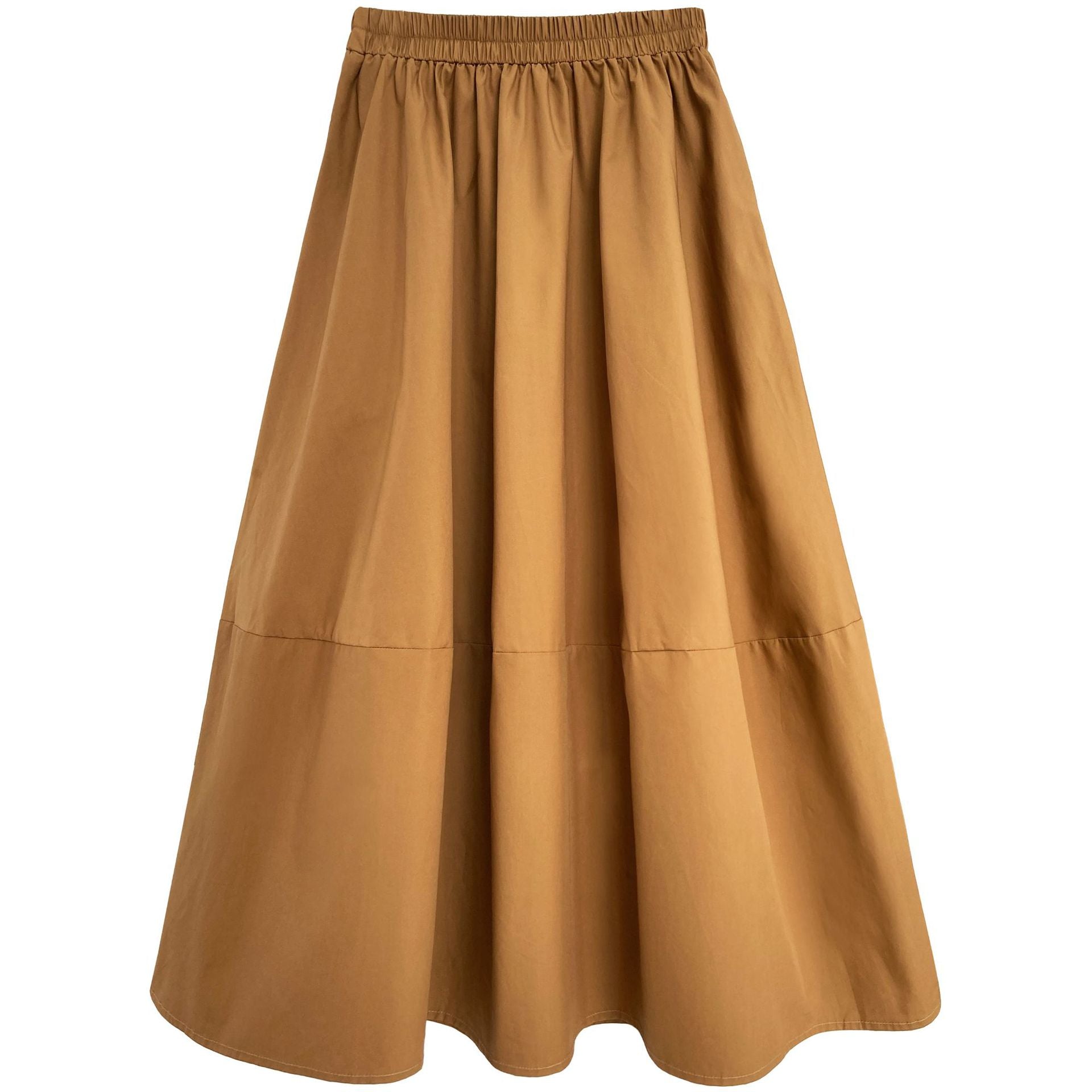 Autumn high waist thin fluffy a-shaped skirt skirt elastic waist medium and long swinging umbrella skirt