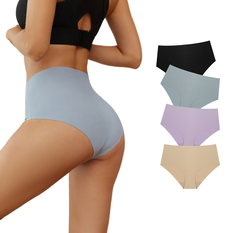 briefs yoga sports large size high waist women's pants breathable ice silk seamless underwear