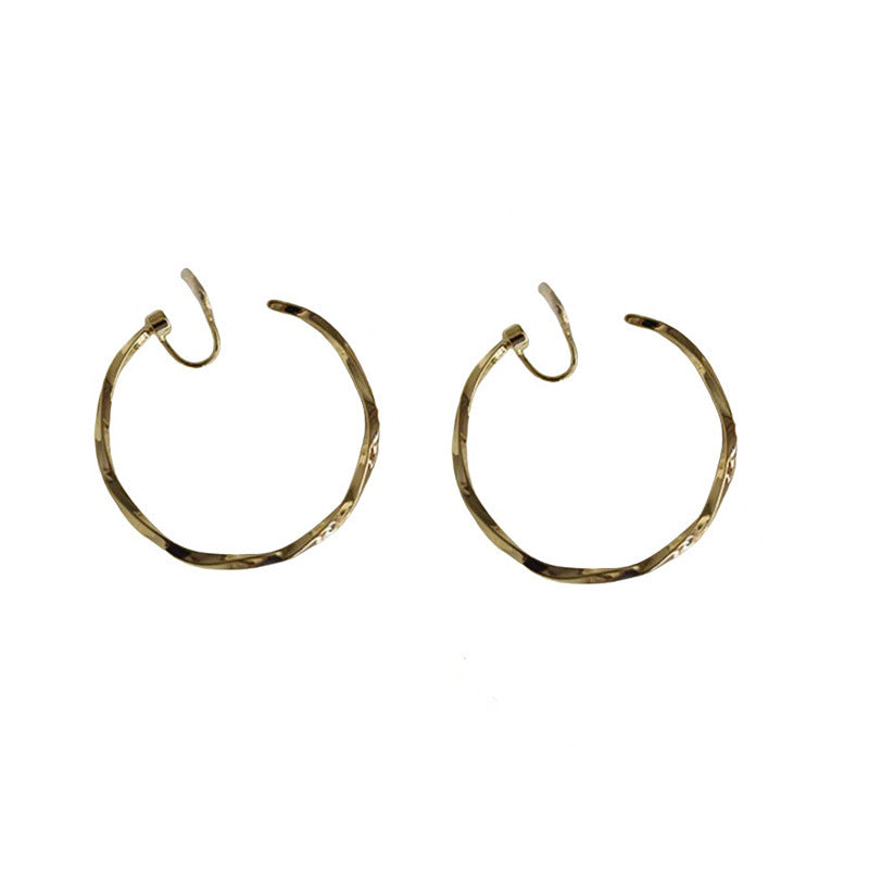 Niche twisted line, circle, no ear holes, pattern incense plate, ear bone clip, personalized geometric ear clip, earrings.