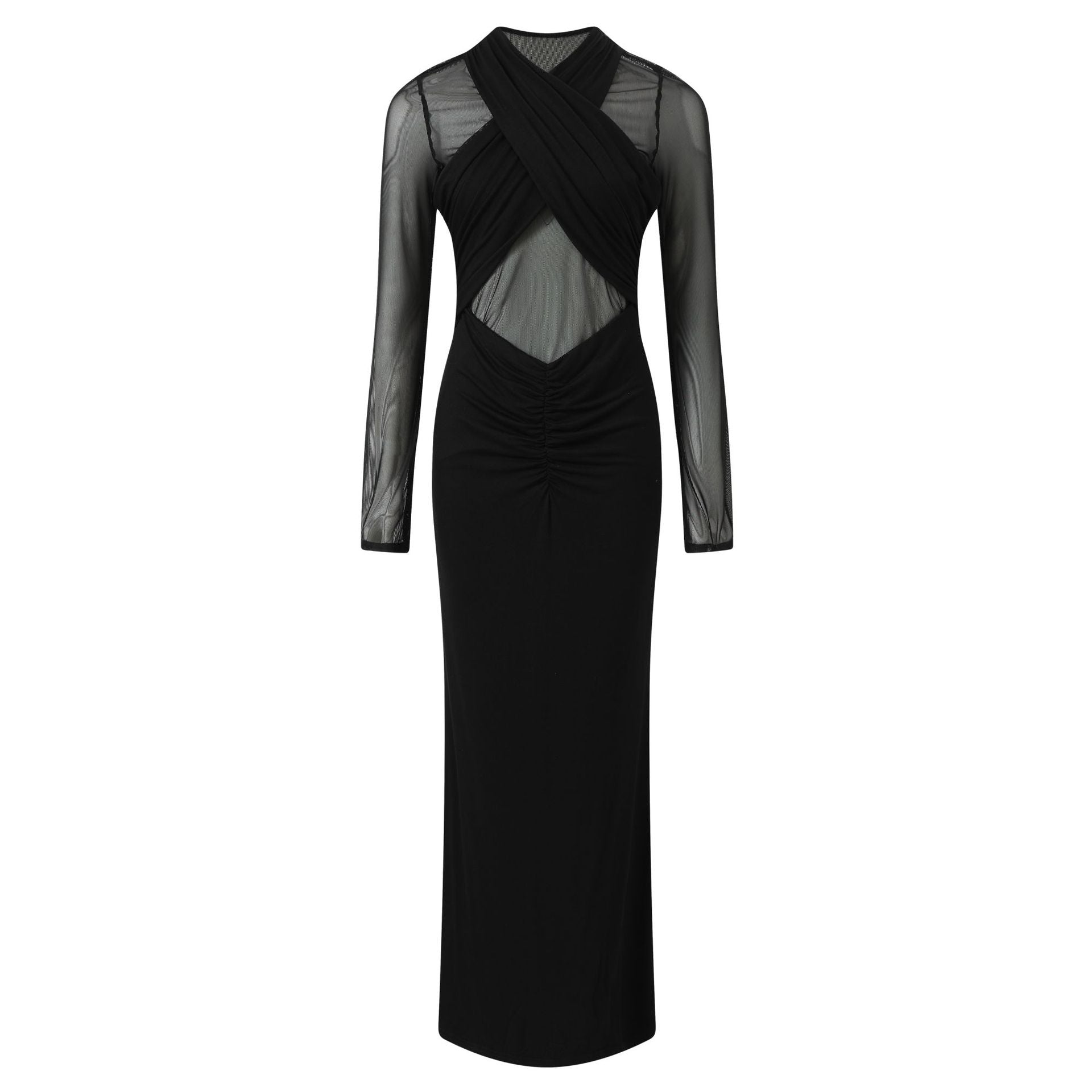 Fashion see-through high-end pleated gal sexy dress