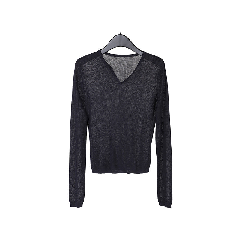 Relaxed Vacation V-Neck Knitted Blouse