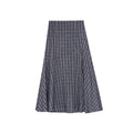 Cotton high-waisted A-line contrasting plaid skirt