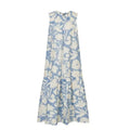 Summer new French niche design floral silhouette print streamer sleeveless dress