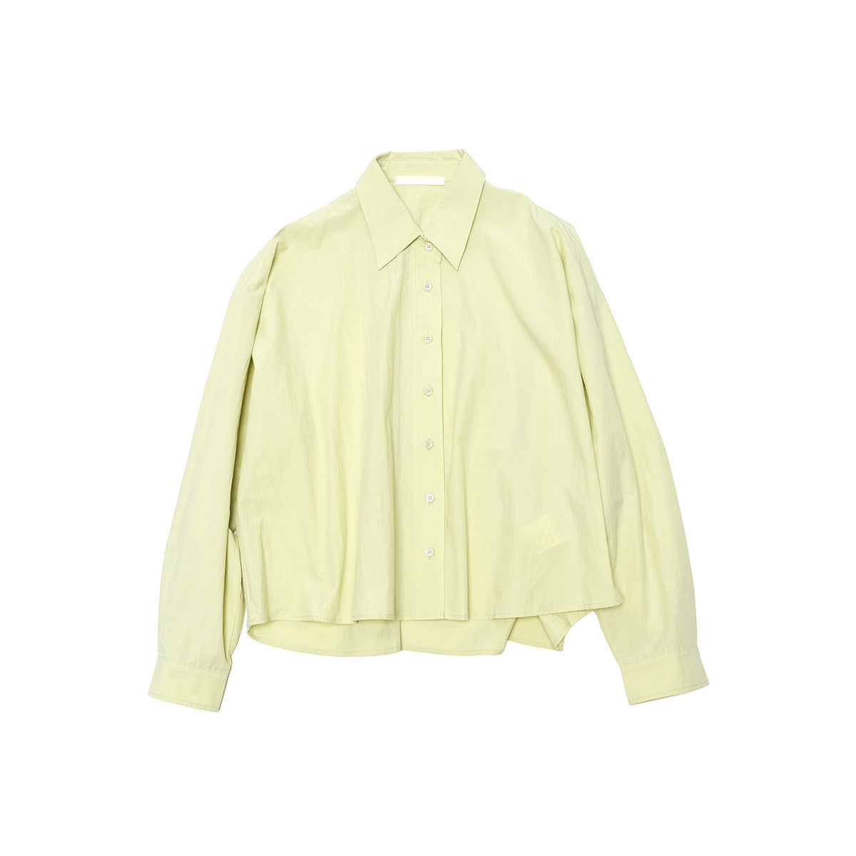 Spring new casual lapel solid color pure version basic triangular splicing short shirt