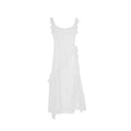 Ruffle Trim U-Neck High Waist Split Maxi Dress