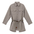 Velvet Shirt Dress Women Long Sleeve A-Line Lapel Button-Up Mid-Length