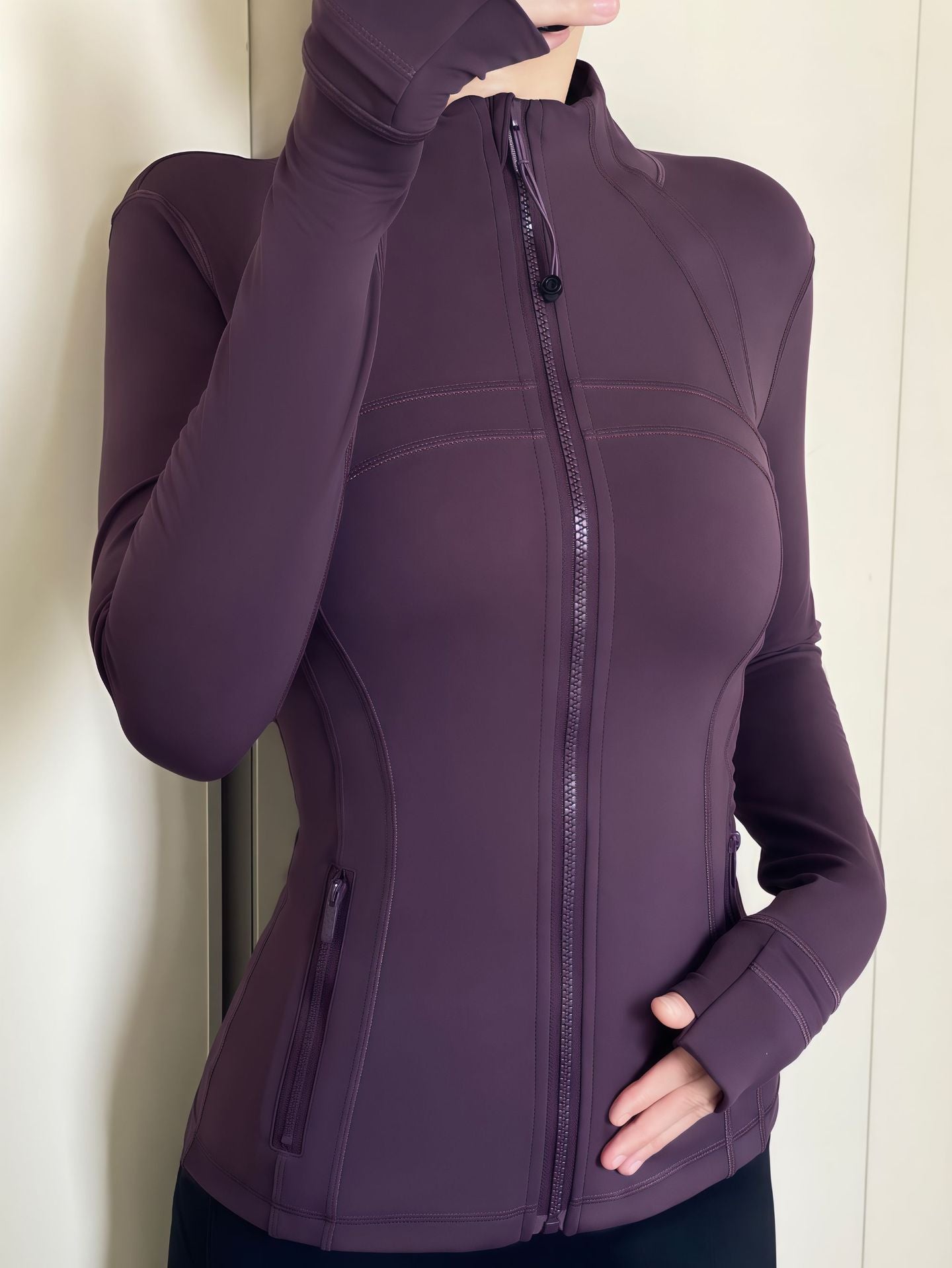 Yoga Jacket Women Long Sleeve Zip-Up Breathable Sports Fitness Top