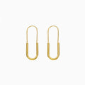 Cold wind earrings, gold paperclip-shaped ear hooks, personalized simple smooth and versatile fashion earrings