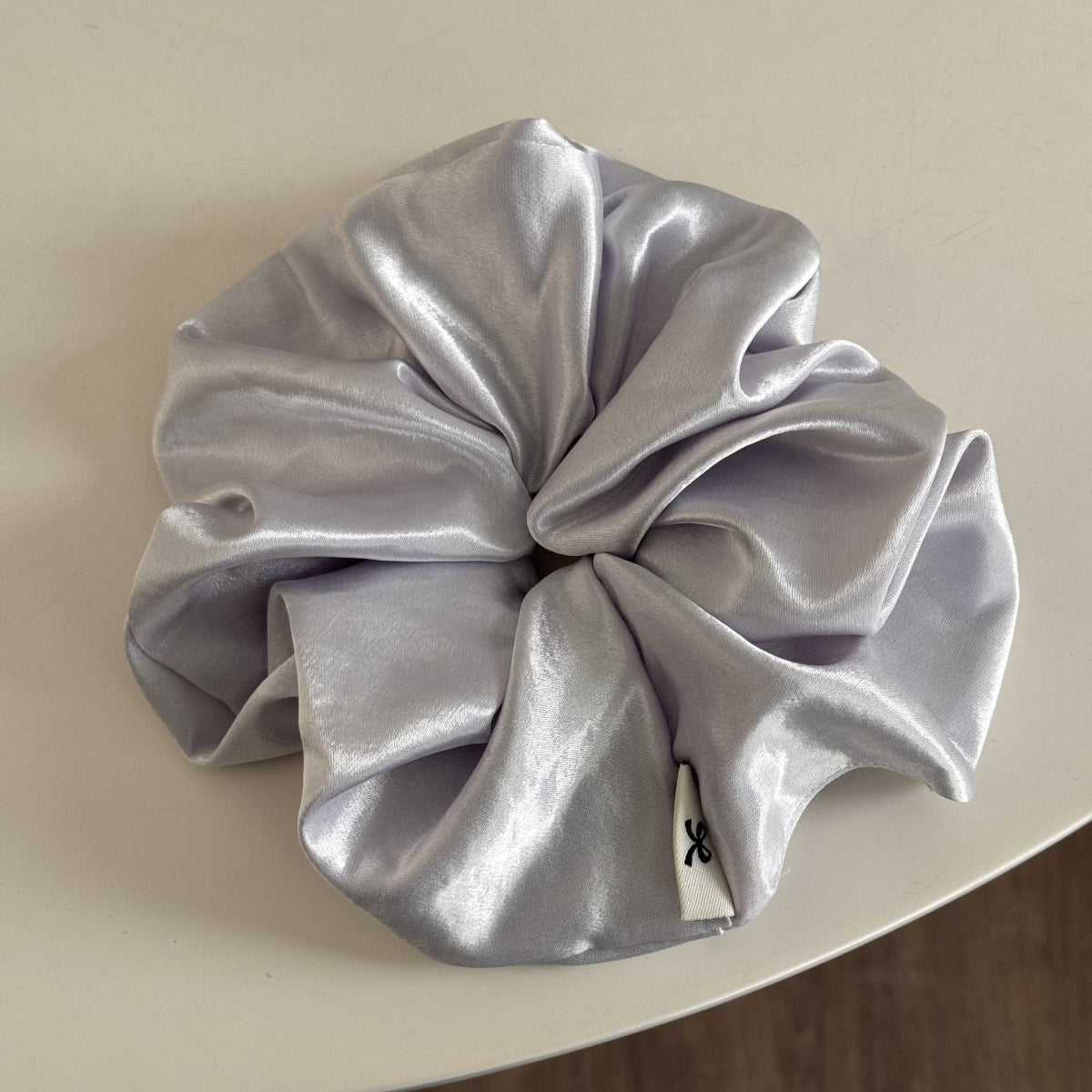 Lazy wind large satin large intestine hair band women's high-end hair rope temperament solid color head flower head rope hair accessories