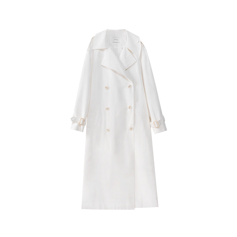 Loose temperament long trench coat