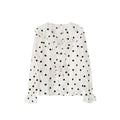 Winter French Retro Ruffle Edge Long Sleeve Sweet Polka Dot Chiffon Shirt