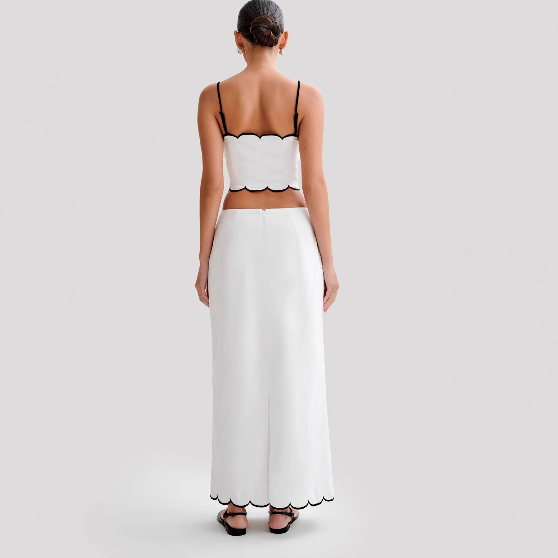 New fashionable sexy Spice Girl slim suspender top skirt set two-piece set