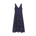 Early spring Korean small fresh Tencel satin floral suspender dress