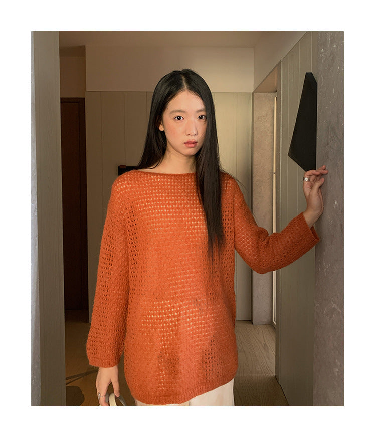 Dopamine blouse loose-fitting long-sleeved knitted sweater