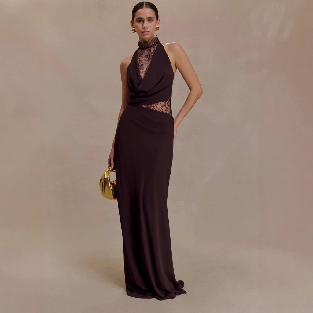 New neck lace splicing hip skirt swing collar sexy dress Spice girl evening dress