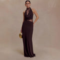 New neck lace splicing hip skirt swing collar sexy dress Spice girl evening dress