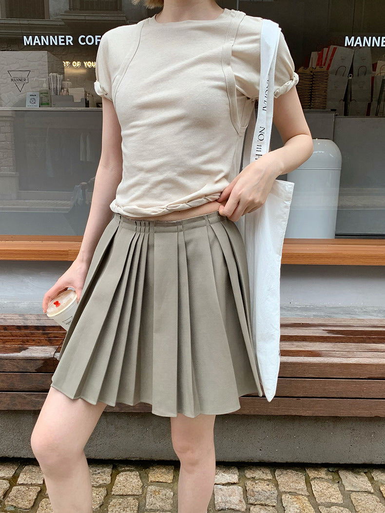 Slim and thin summer design sense niche fake two T-shirts